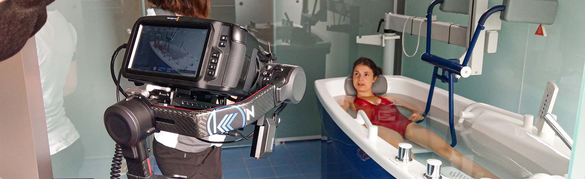 Videoproduktion im Erzgebirge bei der Knappschafts-Klinik Warmbad mit Schauspielerin