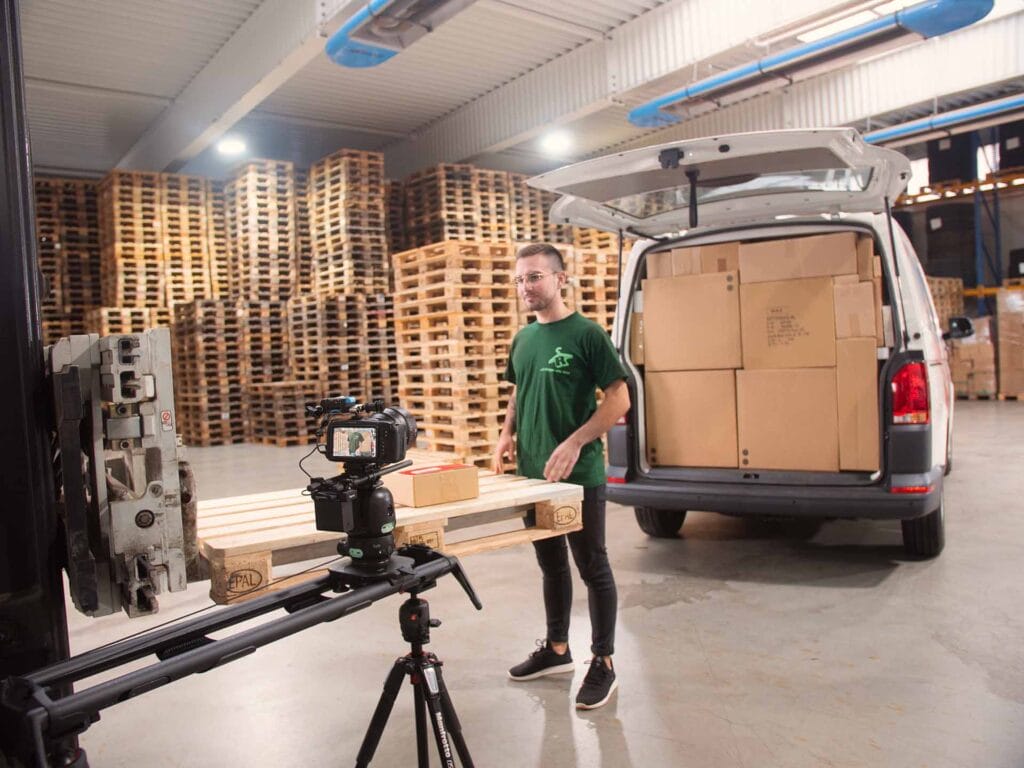 Kameraslider beim Videodreh für die Werbefilm Kampagne "ervolkwagen" für das Autohaus Schmidt am Sachsenring